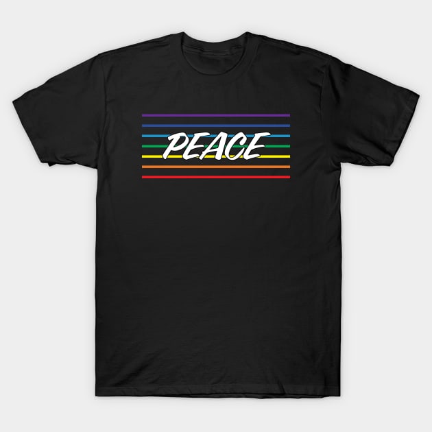 Rainbow Peace Flag T-Shirt by LucentJourneys